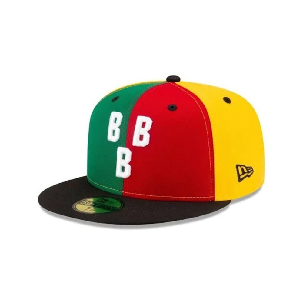 Sz 7 3/8 New Era Birmingham Black Barons  Negro League Kwanzaa HBCU Fitted Hat